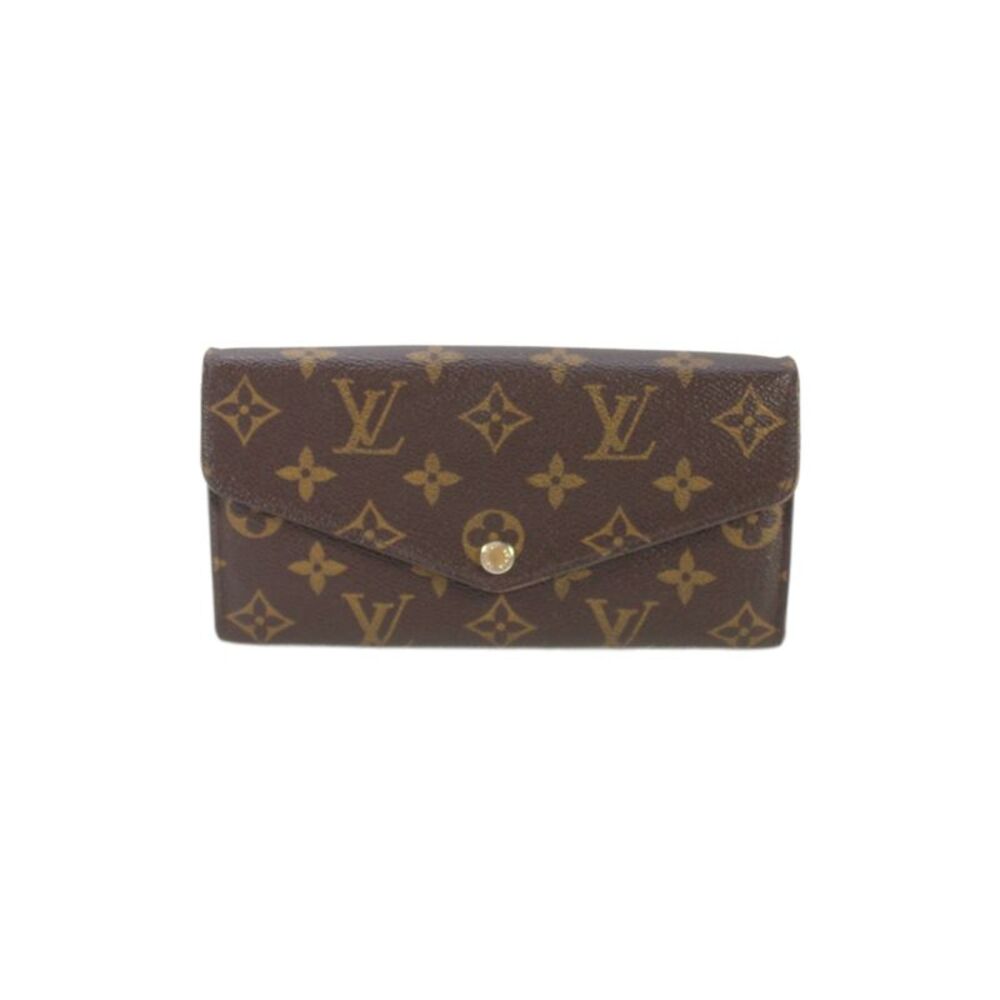 Louis Vuitton Womens Coated Canvas Monogram Sarah Wallet Brown